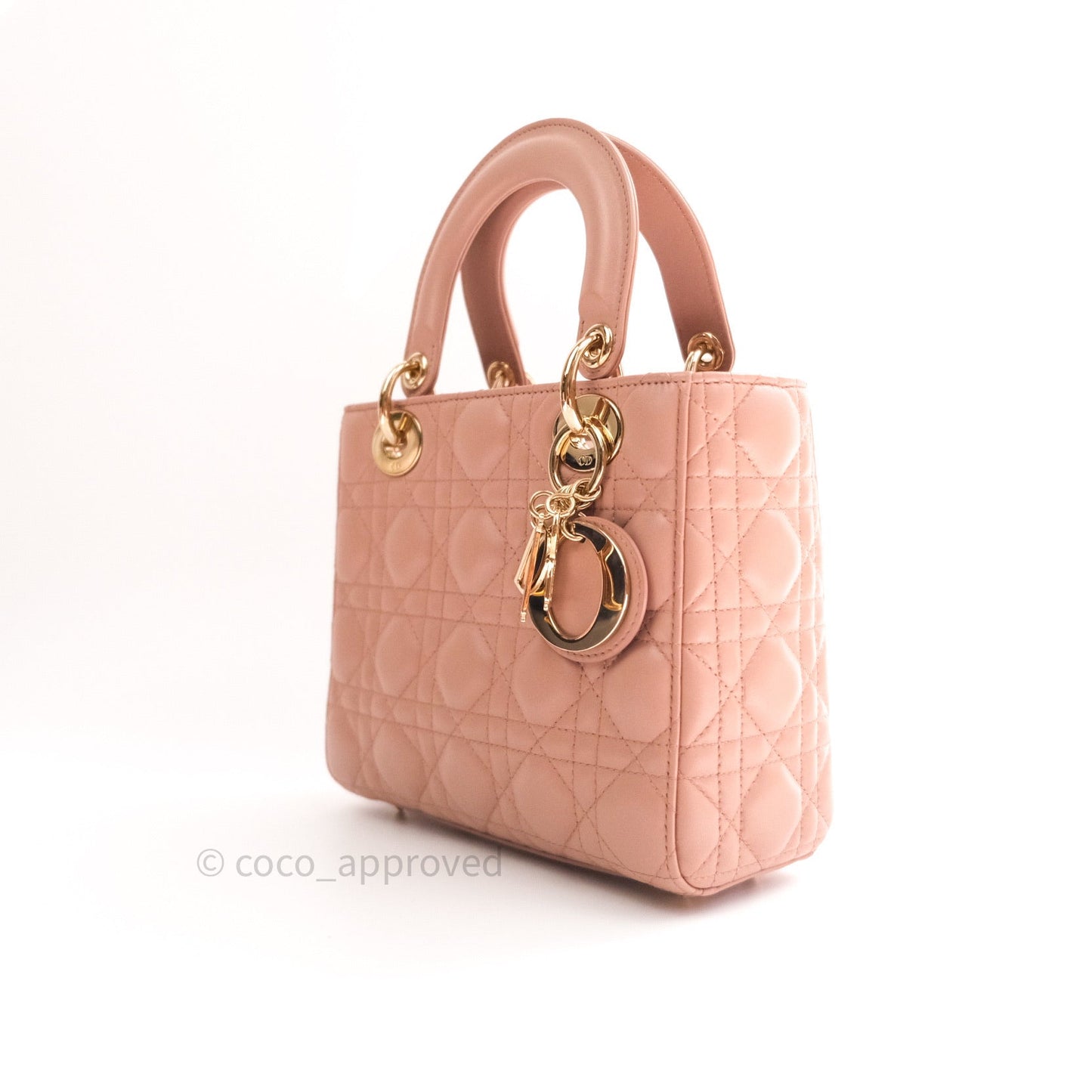 Christian Dior Lambskin My ABCDior Lady Dior Beige Gold Hardware