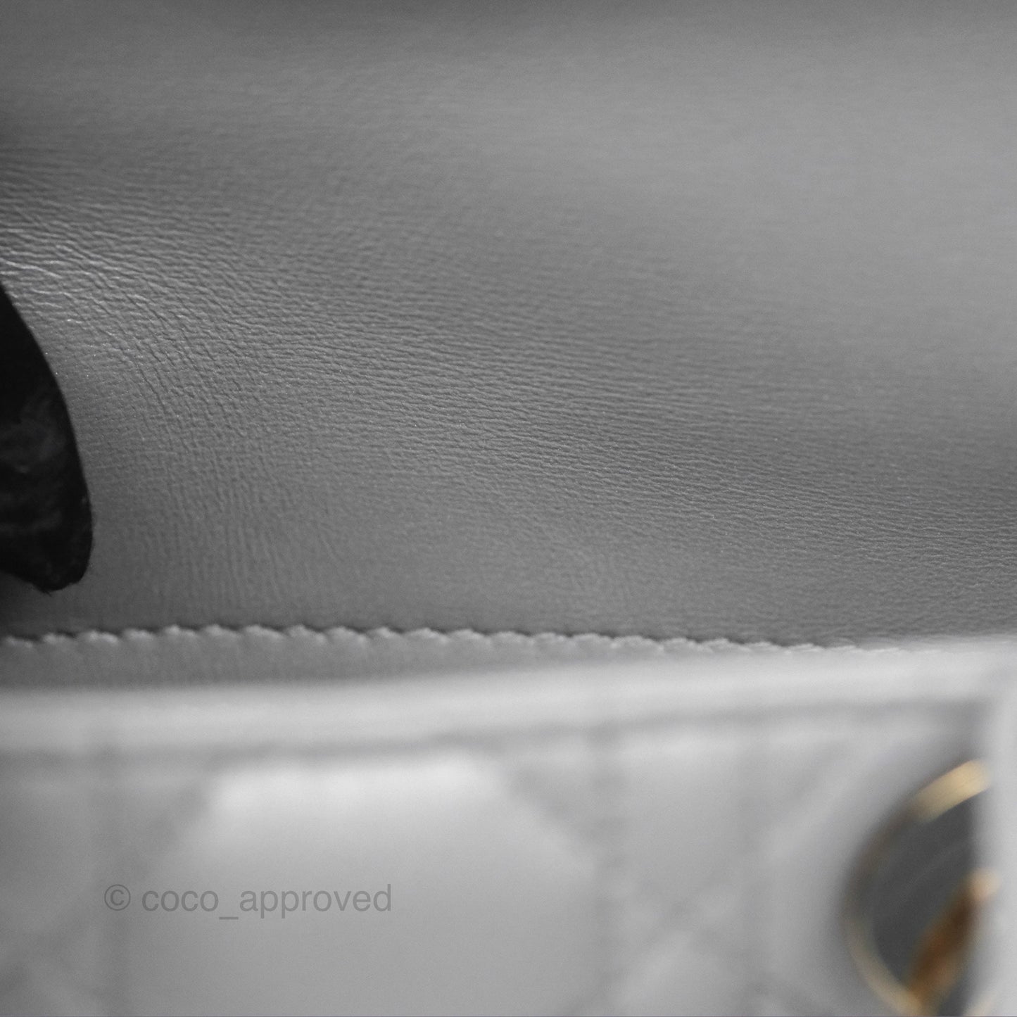 Christian Dior Cannage Mini Lady Dior Grey Gold Hardware