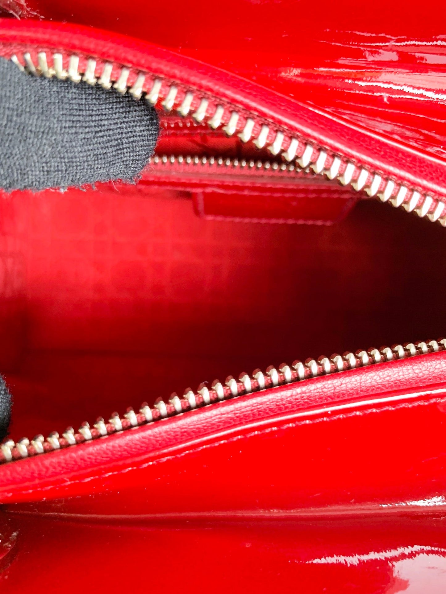 Christian Dior Patent Cannage Medium Lady Dior Red Silver Hardware