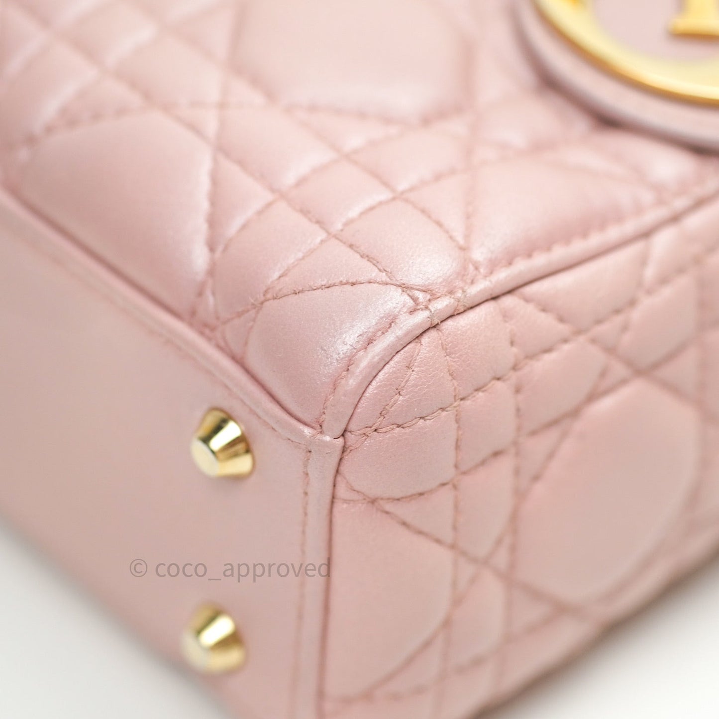 Christian Dior Calfskin Cannage Mini Lady Dior Pink