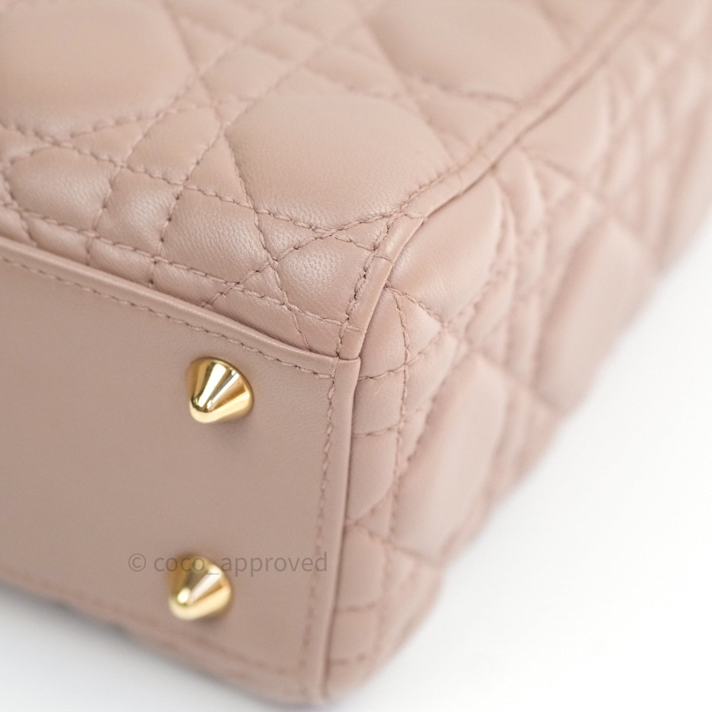 Christian Dior Lambskin My ABCDior Lady Dior Dark Beige Gold Hardware