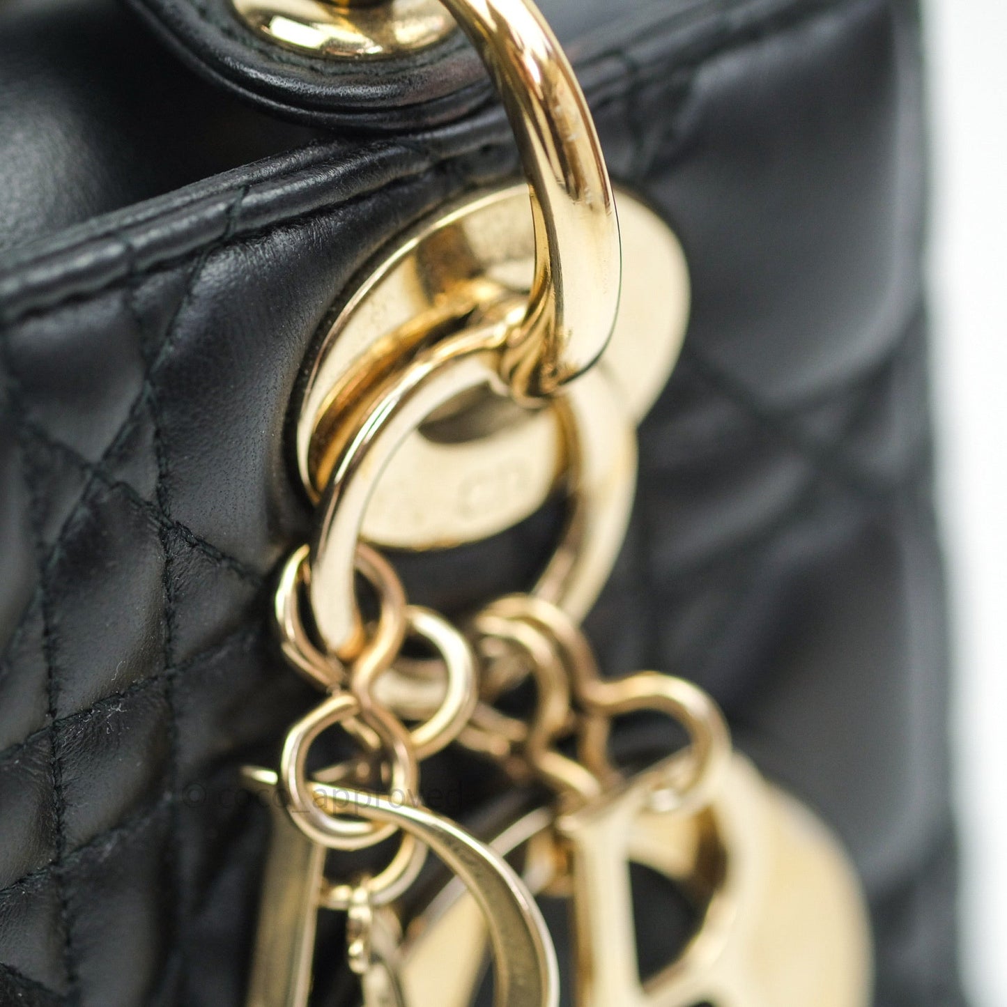 Christian Dior Lambskin My ABCDior Lady Dior Black Gold Hardware