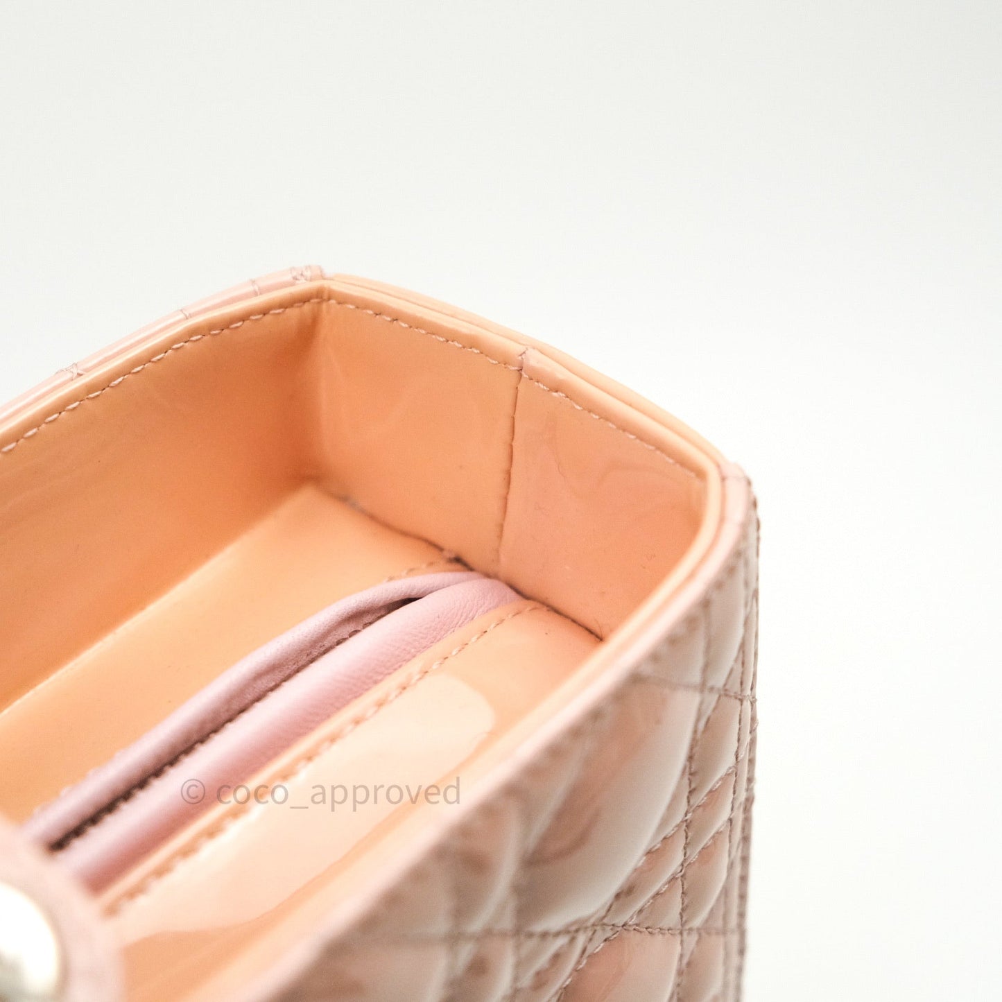 Christian Dior Patent Cannage Large Lady Dior Light Pink