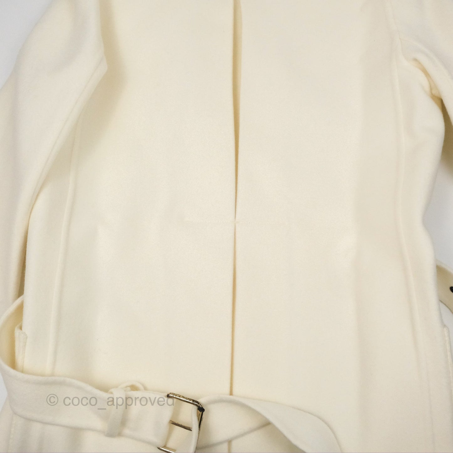Christian Dior Mid-Length Belted Coat Ivory Size 34