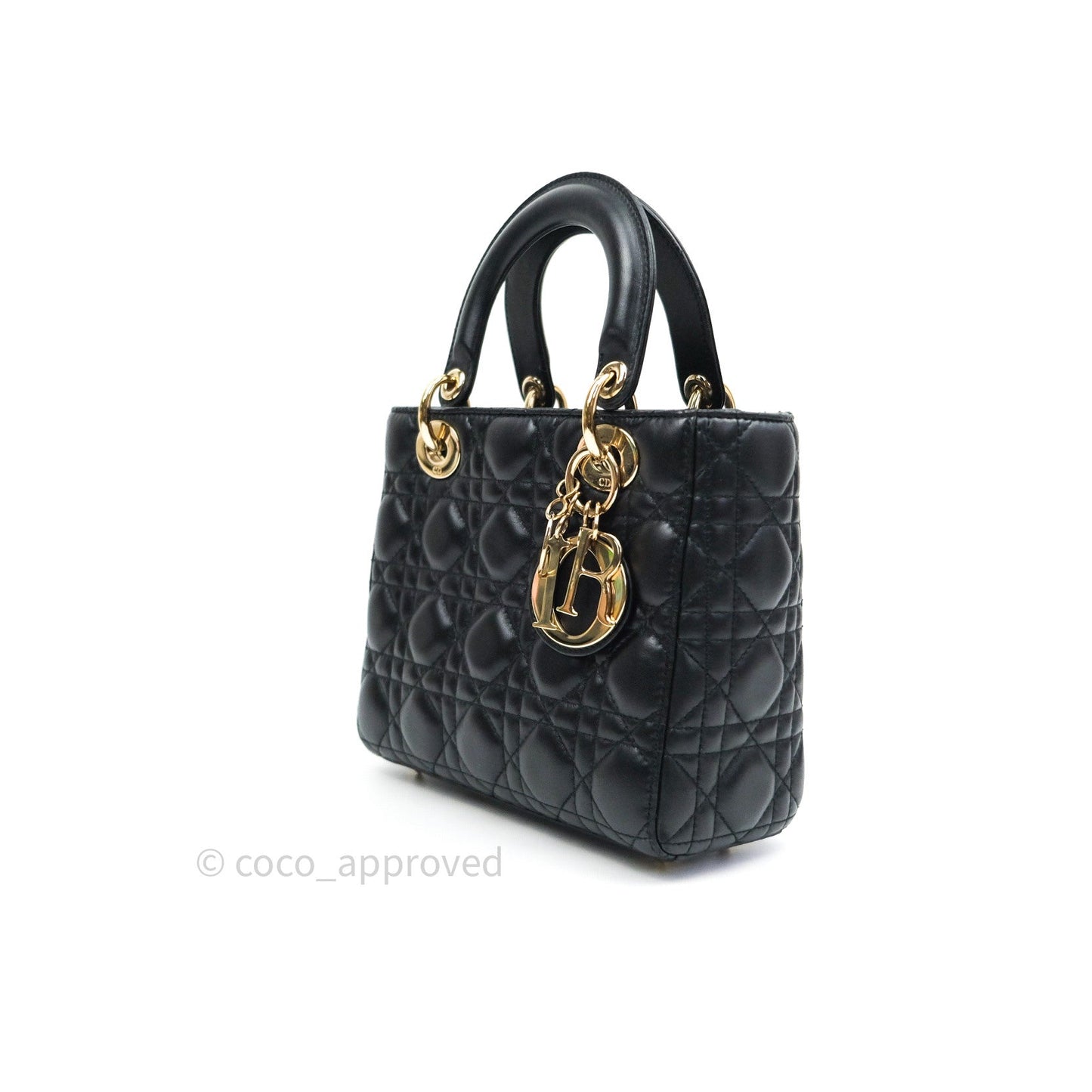 Christian Dior Lambskin My ABCDior Lady Dior Black Gold Hardware