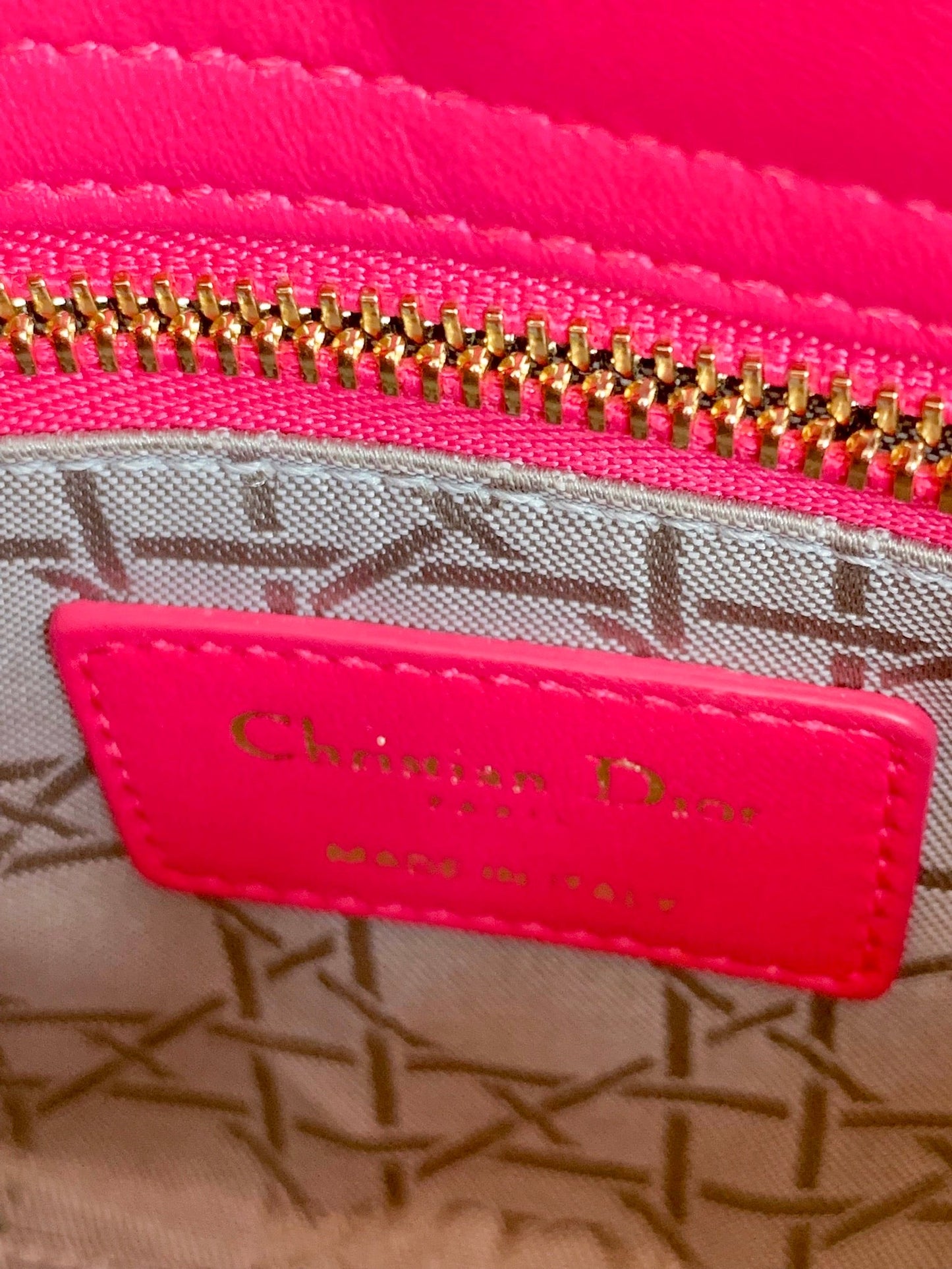 Lady Dior Mini Pink Lambskin Gold Hardware