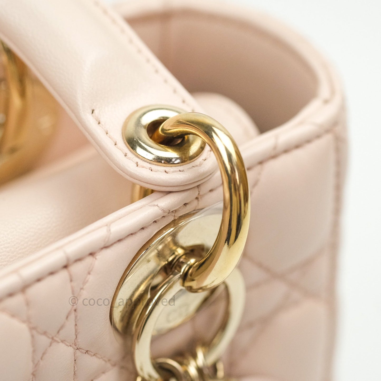 Christian Dior Lambskin My ABCDior Lady Dior Pink Gold Hardware