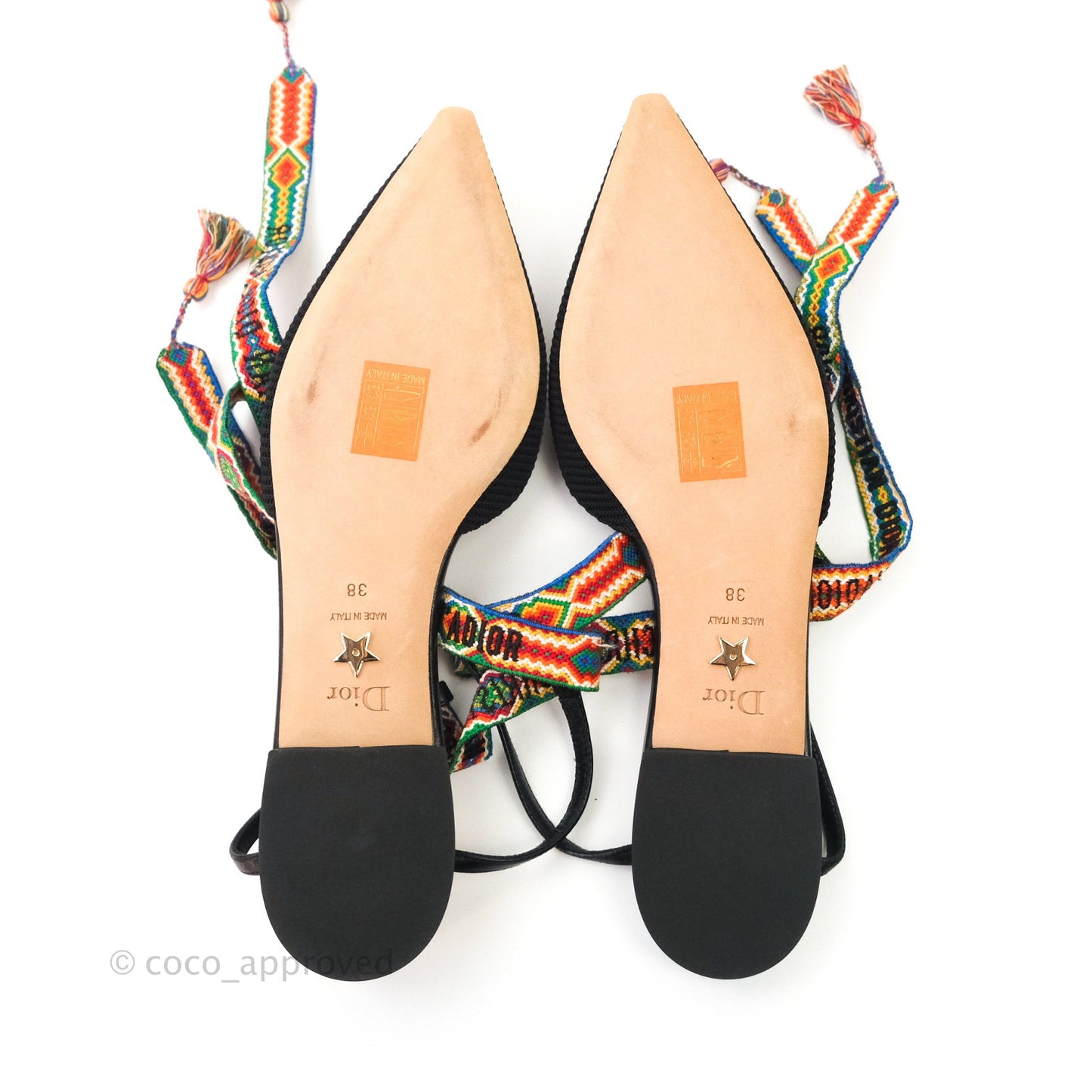 Christian Dior Fabric J'adior IT Flat 38 Black