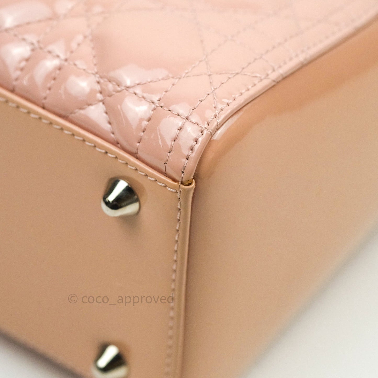 Christian Dior Patent Cannage Large Lady Dior Light Pink