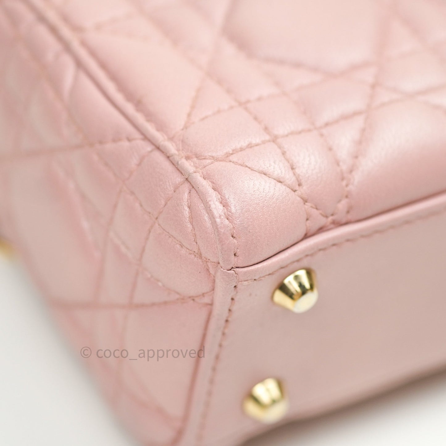 Christian Dior Calfskin Cannage Mini Lady Dior Pink