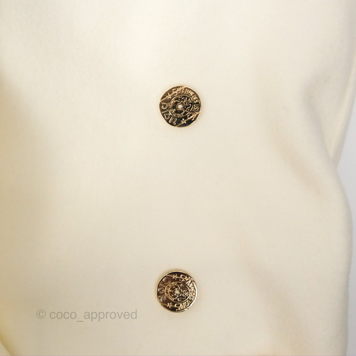 Christian Dior Mid-Length Belted Coat Ivory Size 34