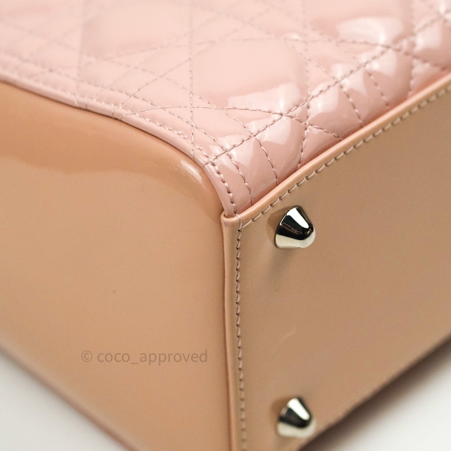 Christian Dior Patent Cannage Large Lady Dior Light Pink
