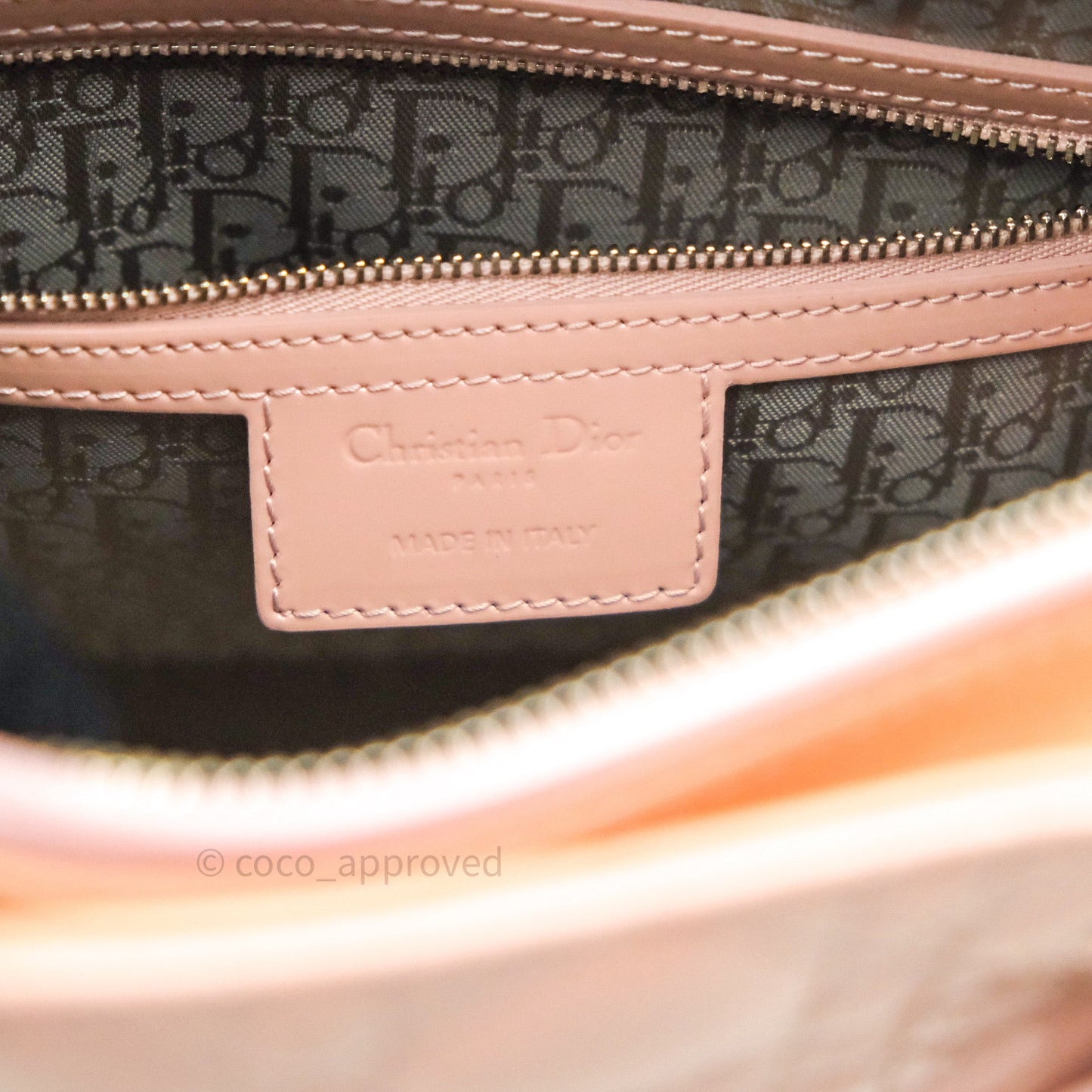 Christian Dior Patent Cannage Large Lady Dior Light Pink