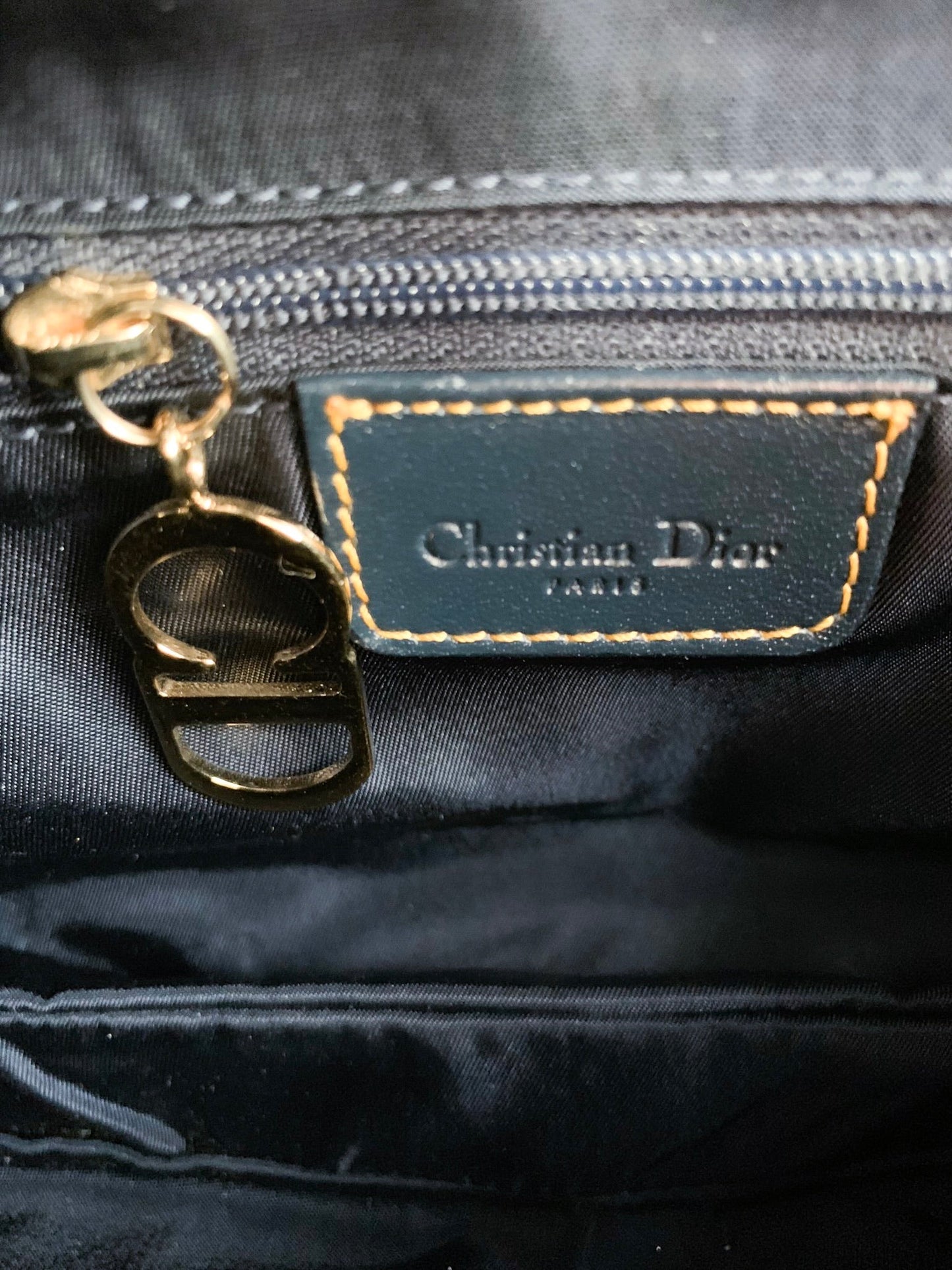Christian Dior Vintage Oblique Saddle Bag Blue