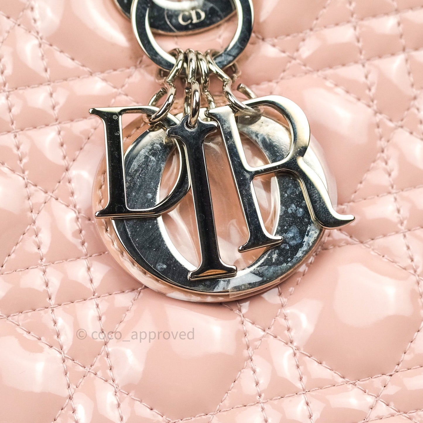 Christian Dior Patent Cannage Large Lady Dior Light Pink