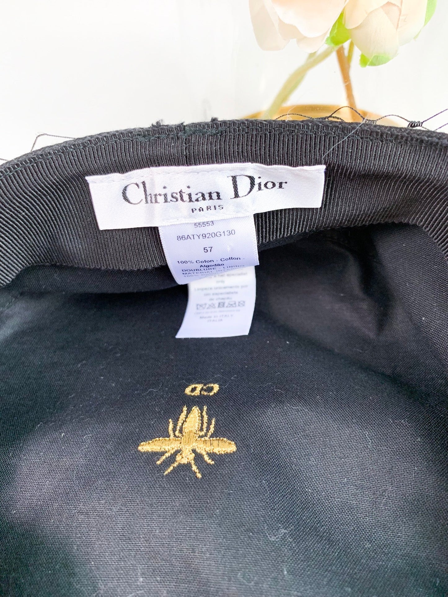 Dior Black Arty Veil Cotton Cap