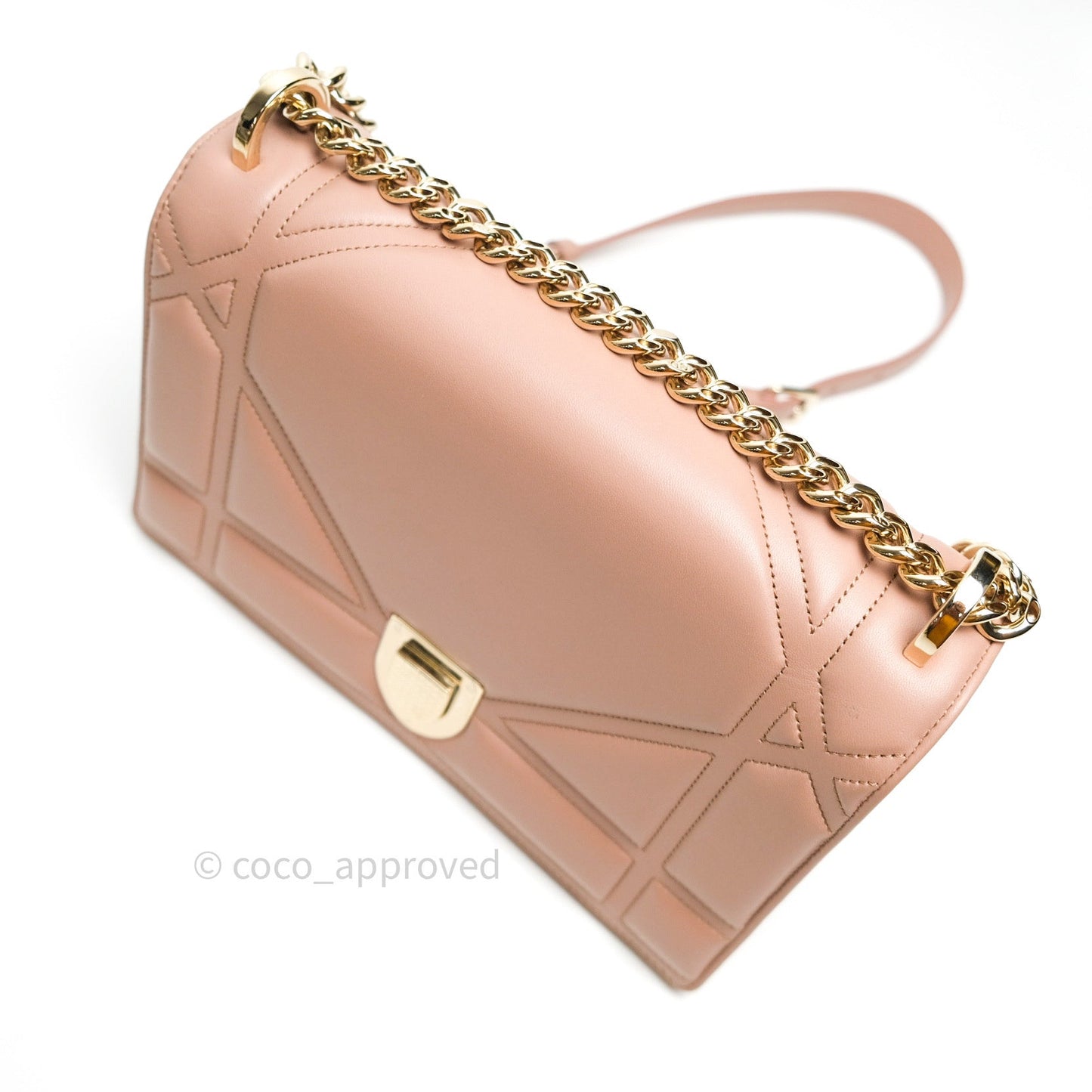 Christian Dior Lambskin Medium Diorama Beige Gold Hardware