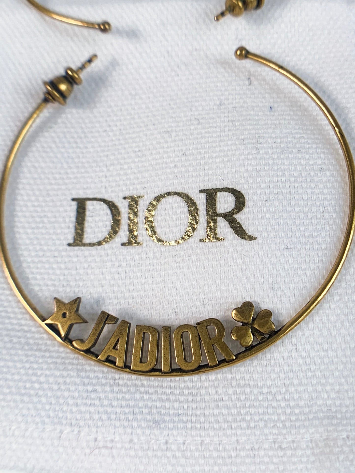 Dior J’adore Hoops Earrings Antique Gold