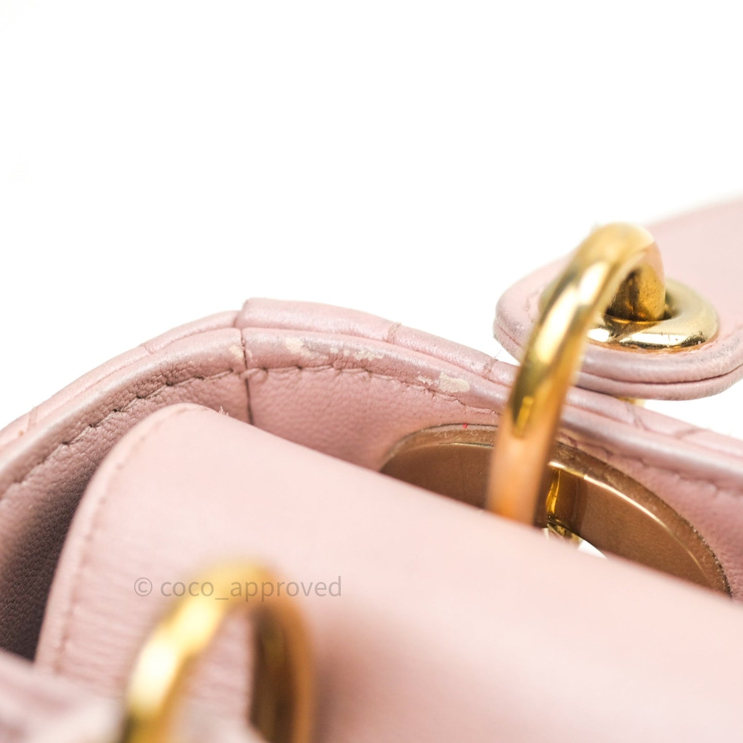 Christian Dior Calfskin Cannage Mini Lady Dior Pink