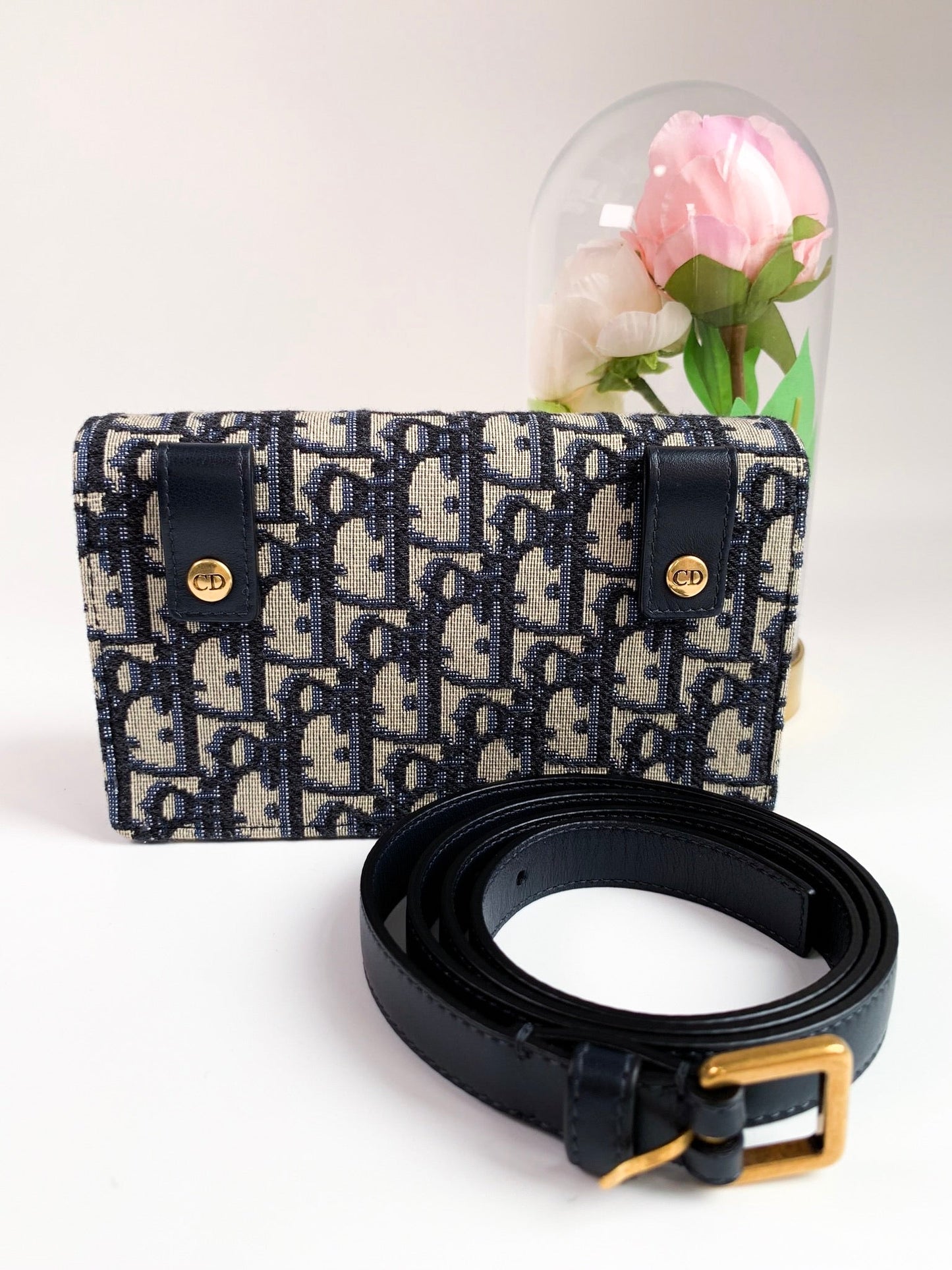 Dior Oblique Saddle Navy Belt Bag
