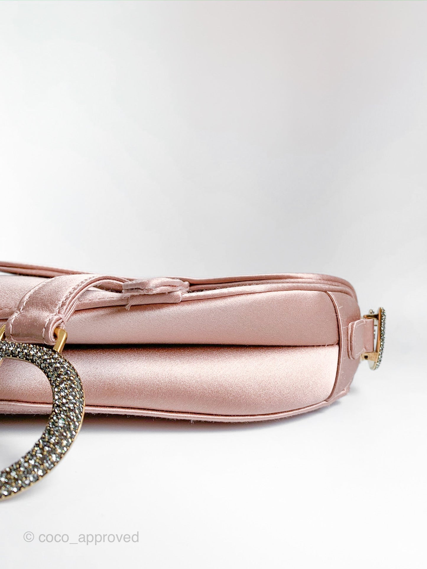 Dior Saddle Small Satin Pink Crystals