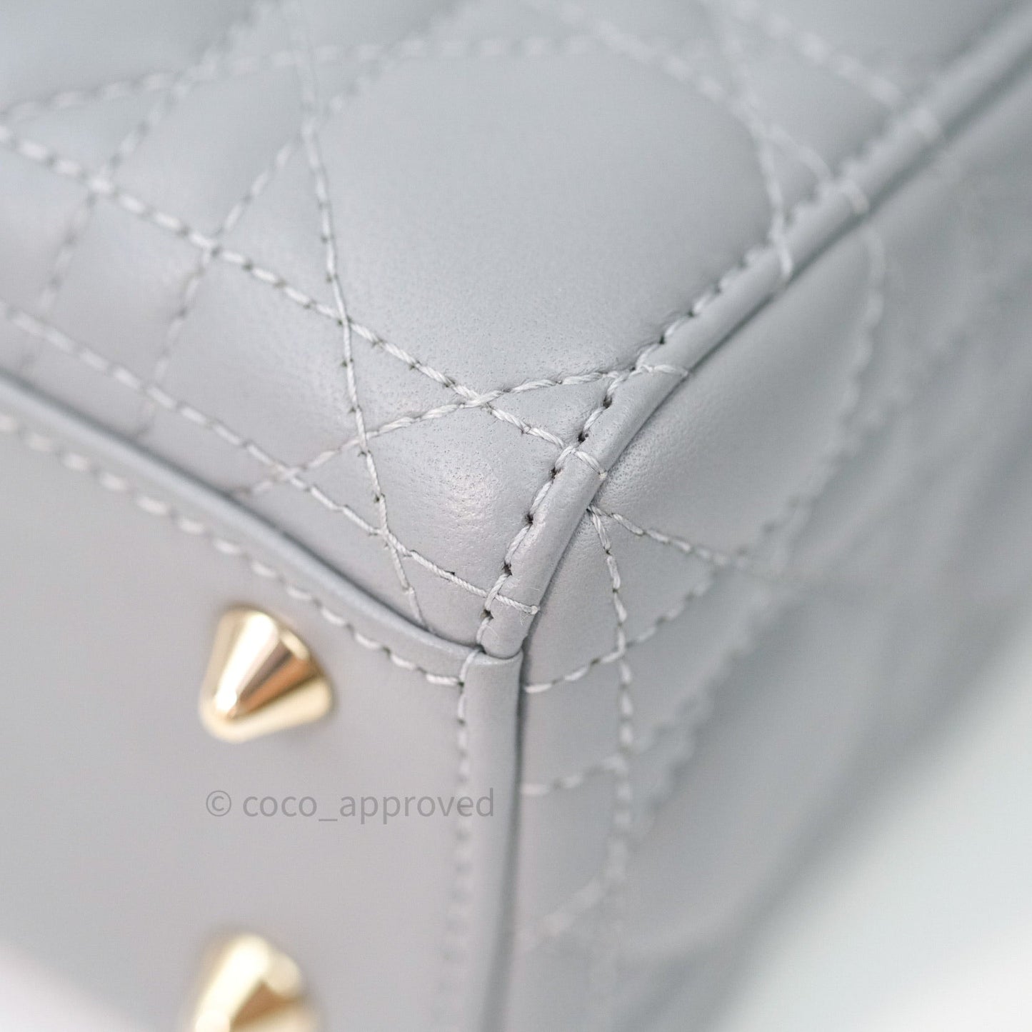 Christian Dior Lambskin My ABCDior Lady Dior Grey Gold Hardware