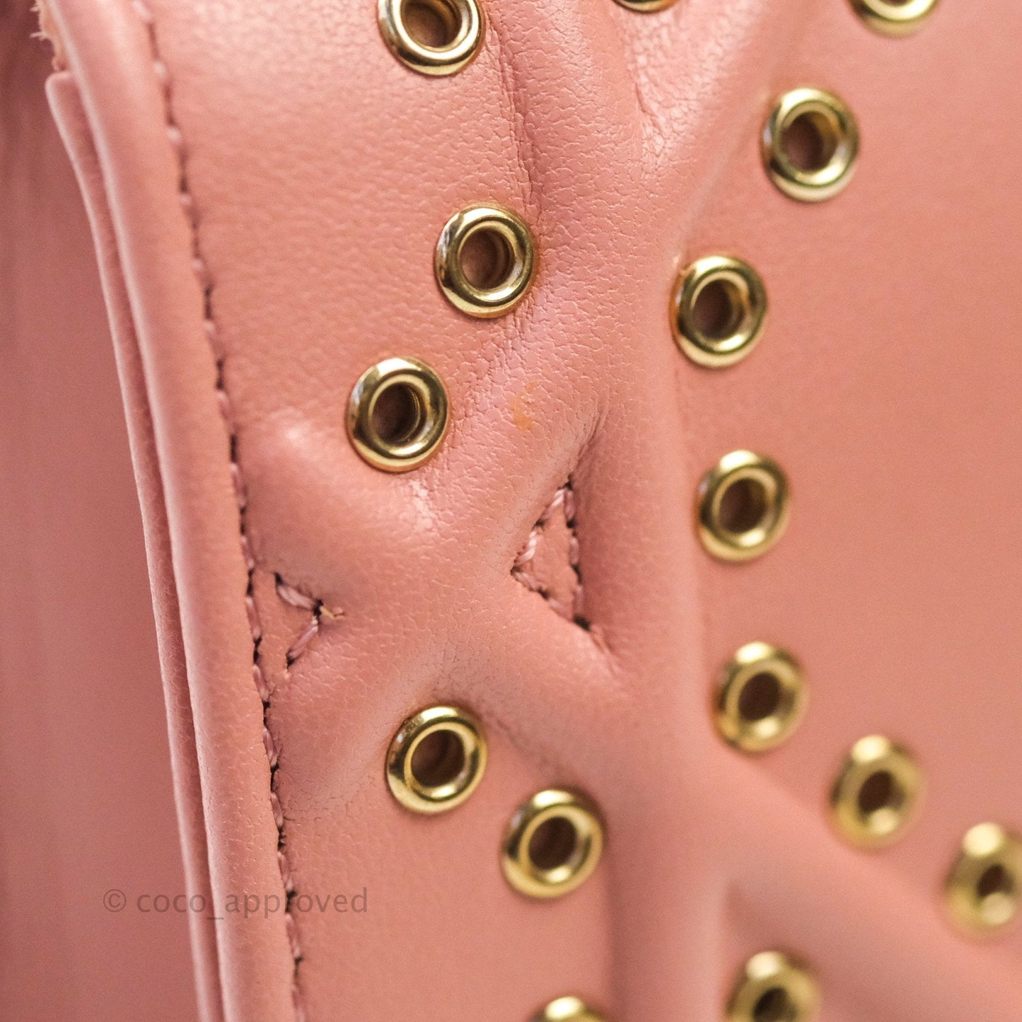 Christian Dior Lambskin Studded Vertical Diorama Dust Candy