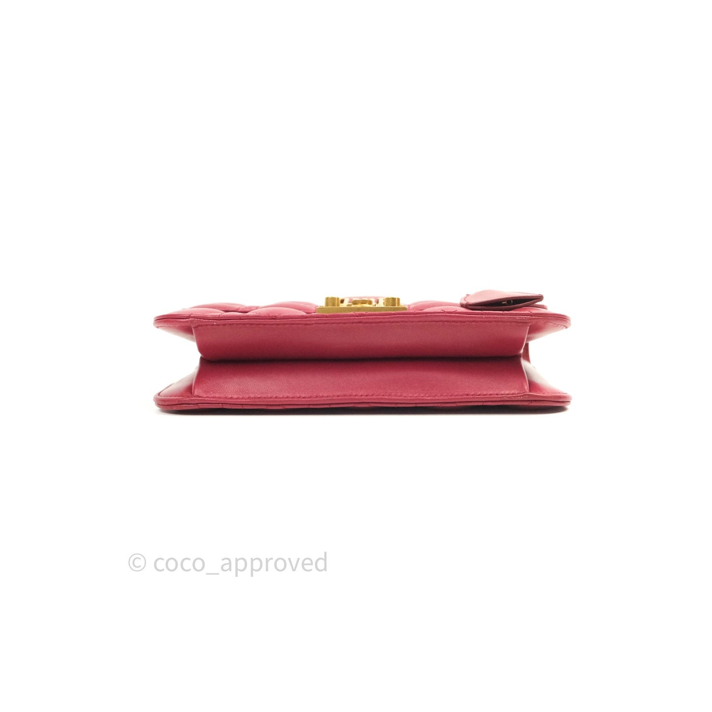 Christian Dior Lambskin Cannage Small Dioraddict Flap Bag Red Gold Hardware