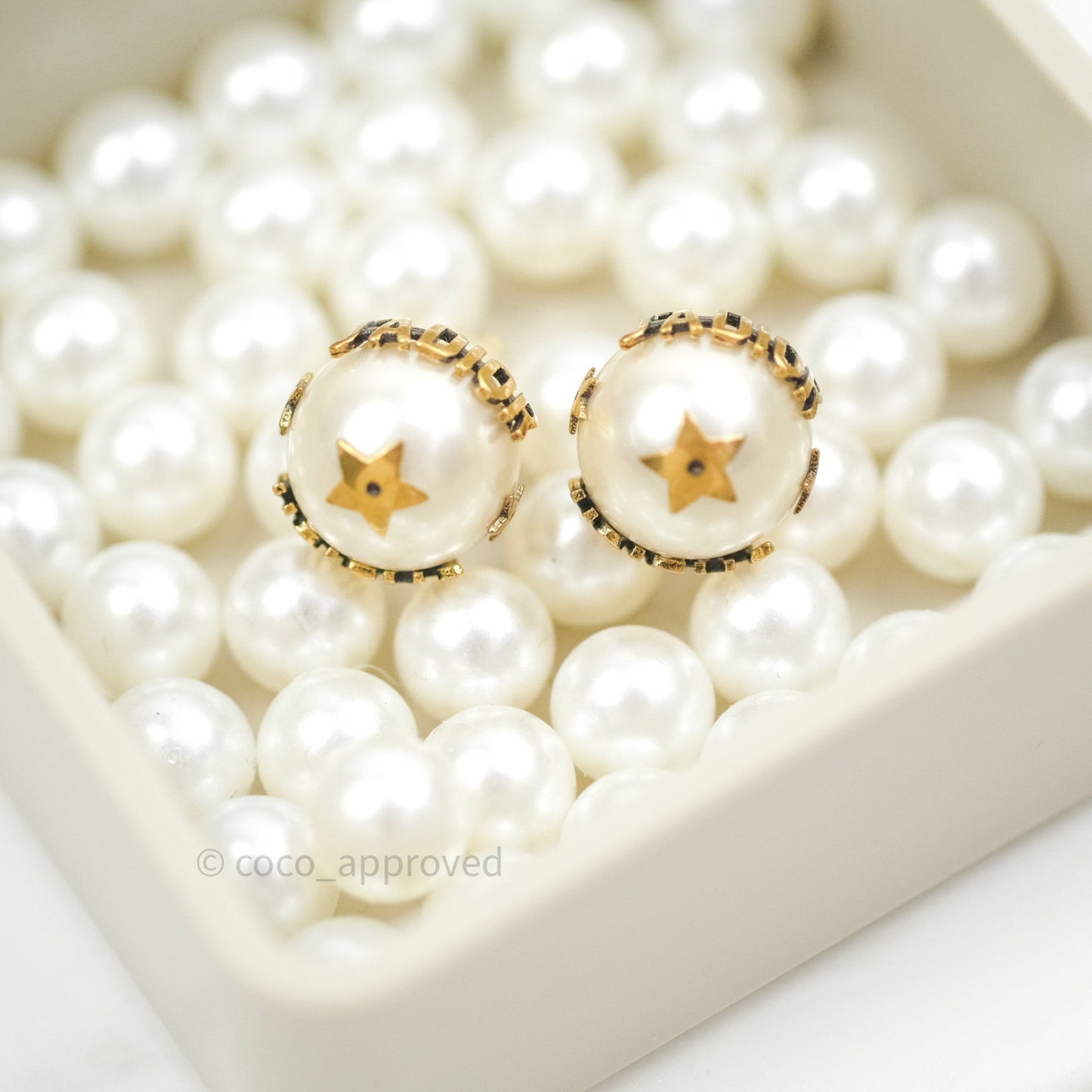 Christian Dior Pearl Mise En Dior Tribal J'adior Earrings Gold