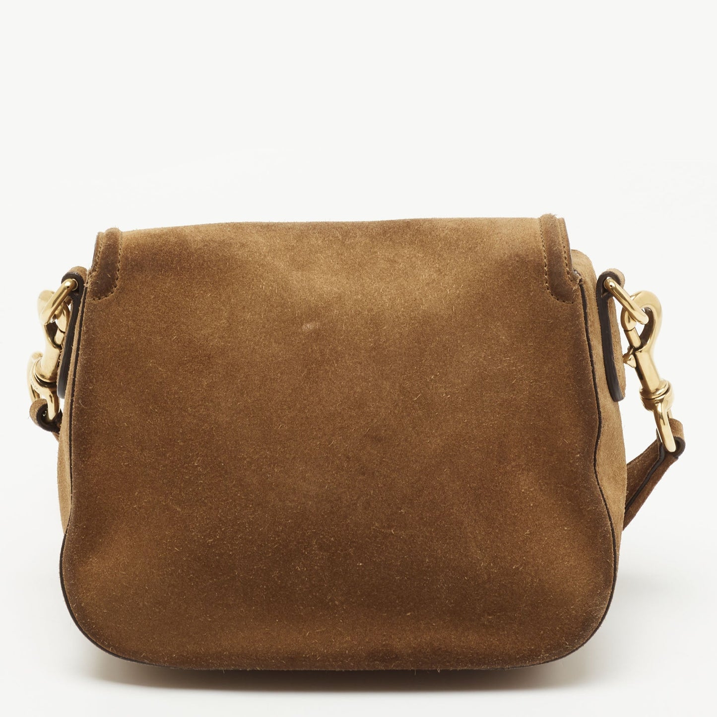 Gucci Brown Suede Horsebit Shoulder Bag