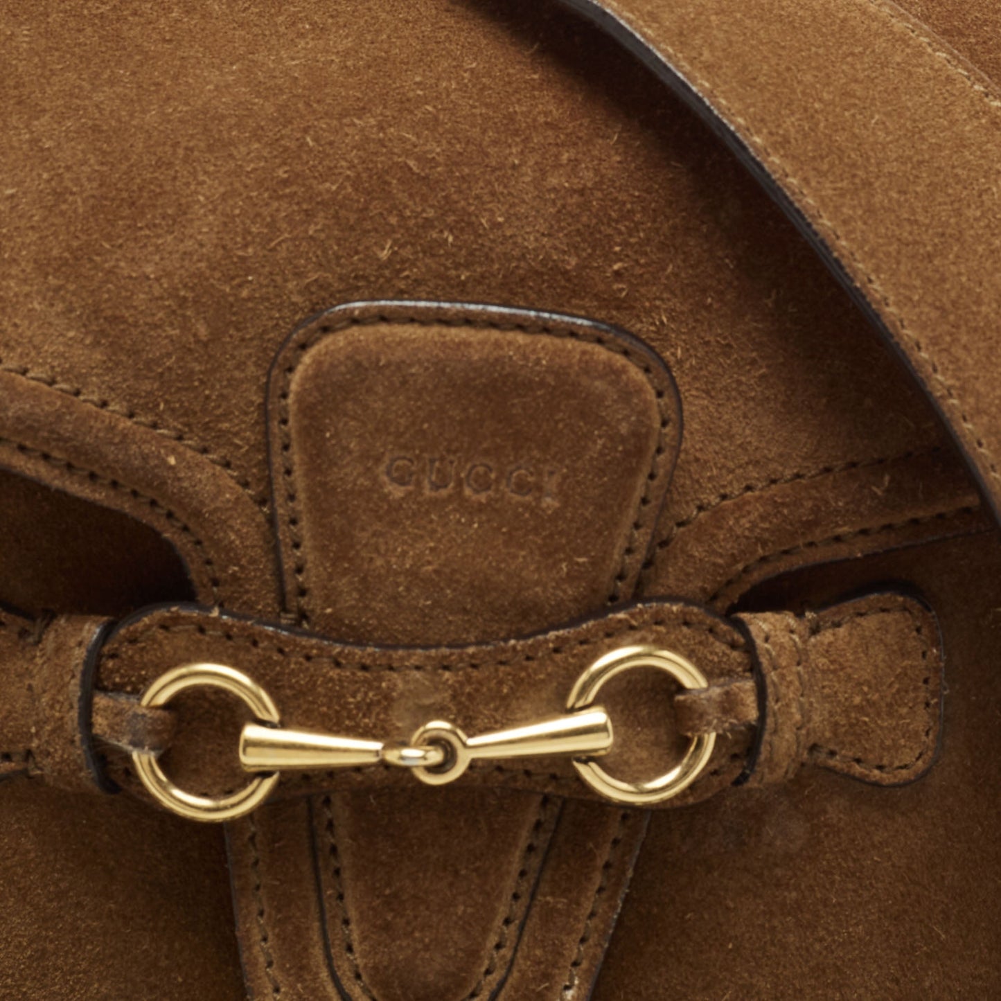 Gucci Brown Suede Horsebit Shoulder Bag
