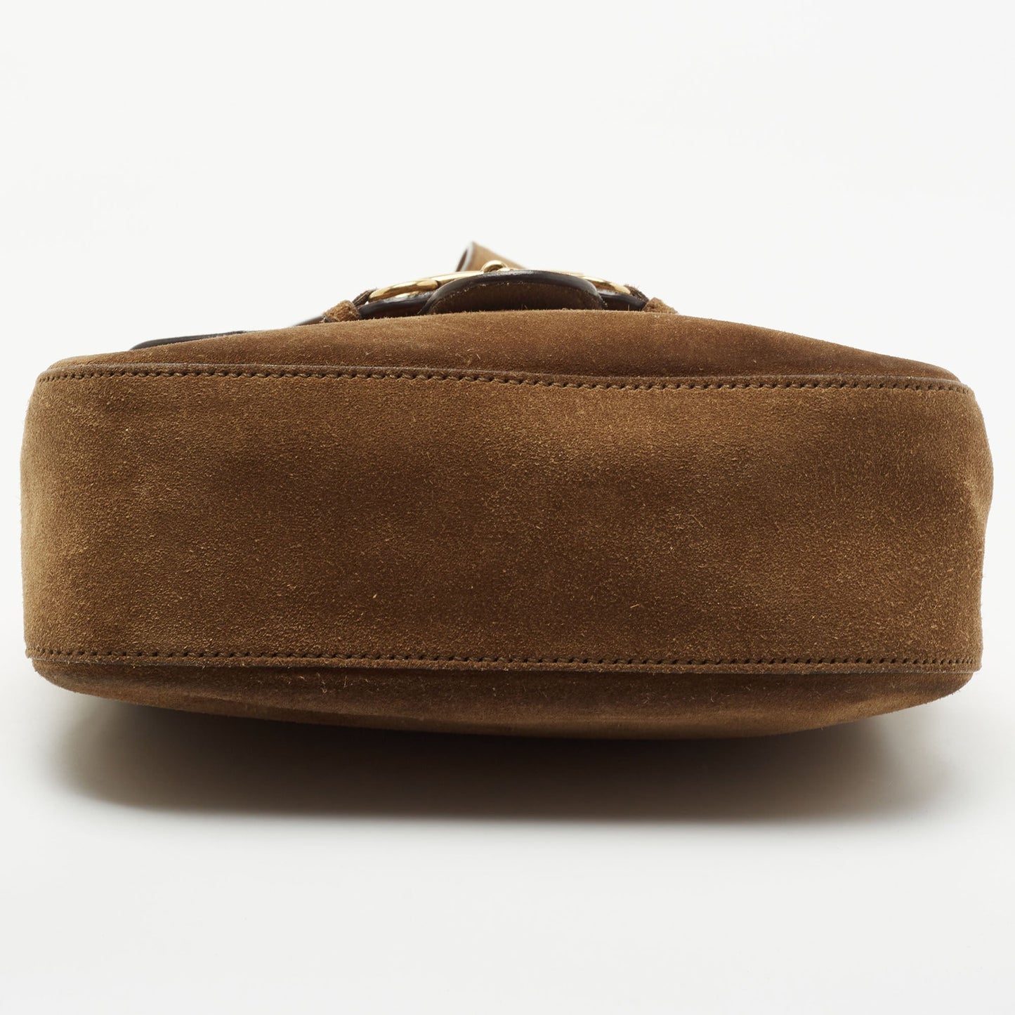Gucci Brown Suede Horsebit Shoulder Bag