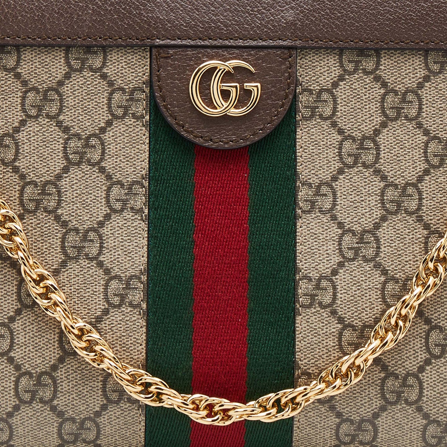 Gucci Beige/Brown GG Supreme Canvas Ophidia Shoulder Bag