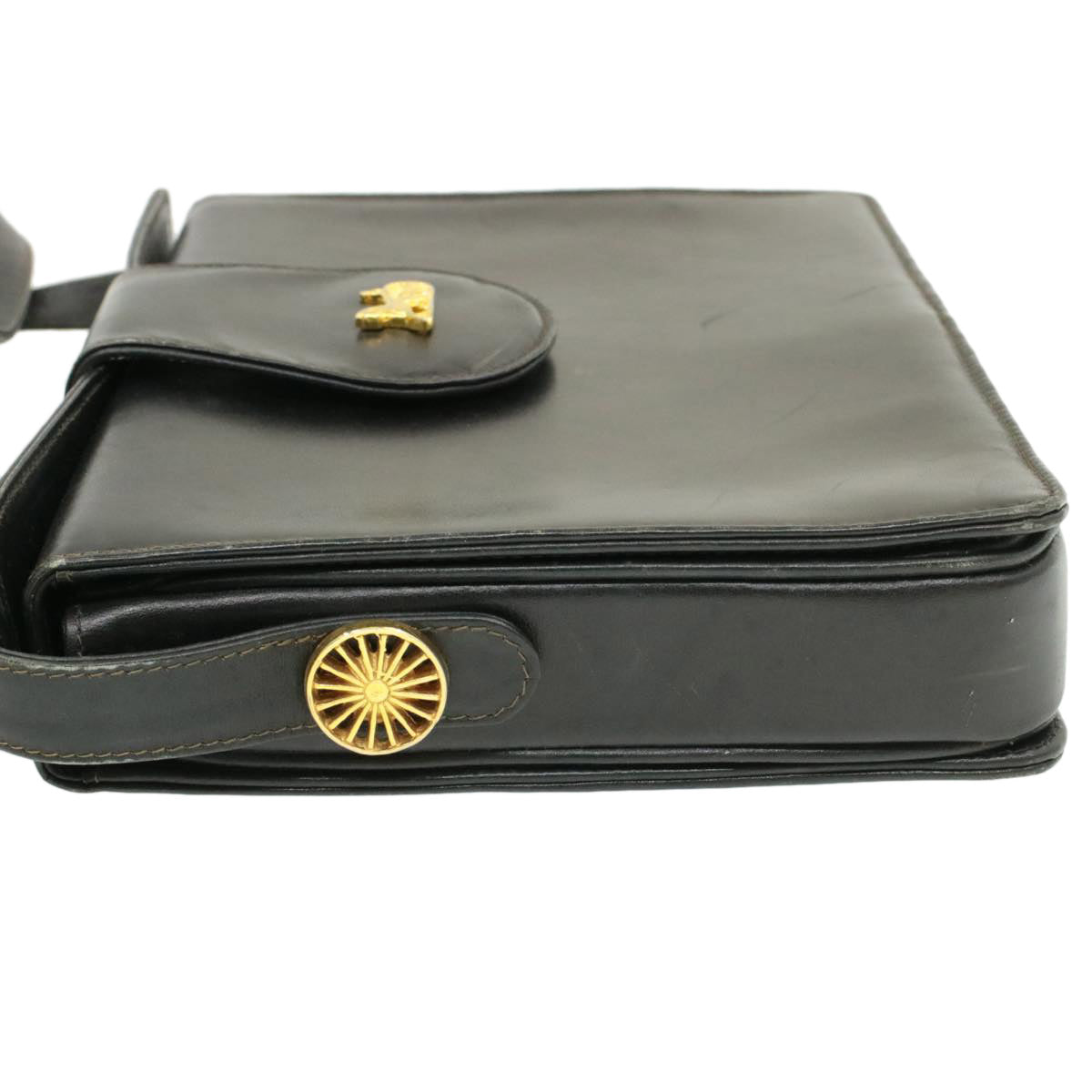 Celine Horse Carriage Shoulder Bag Black Leather rd764