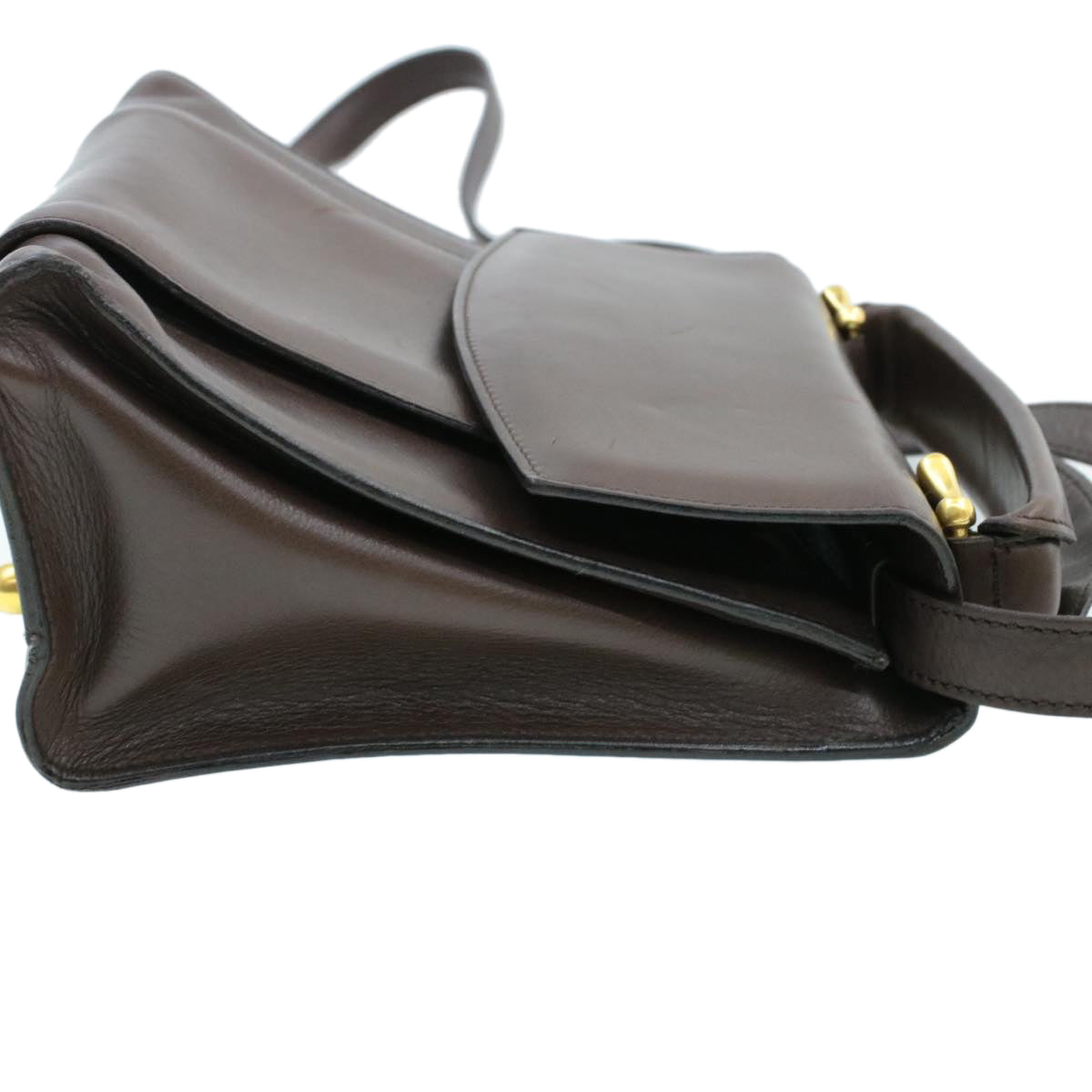 Celine Hand Bag Leather 2way Brown rd530