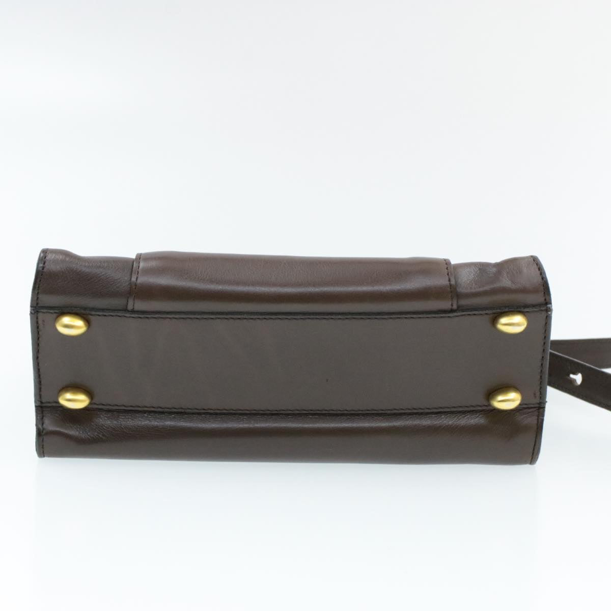 Celine Hand Bag Leather 2way Brown rd530