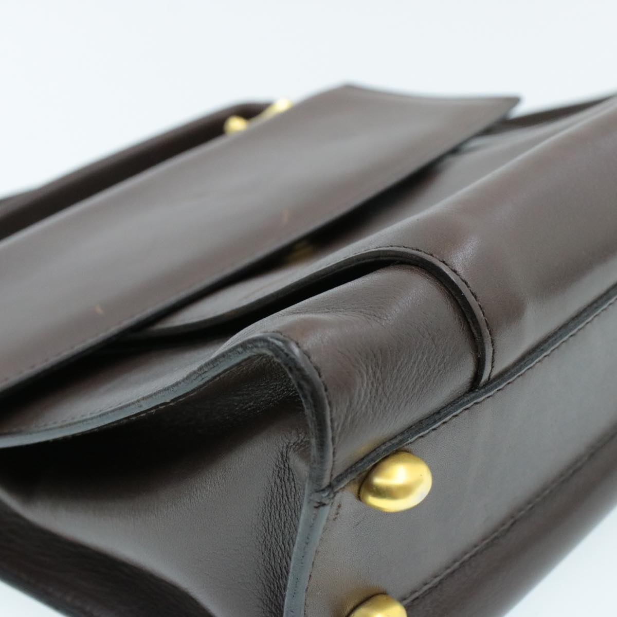 Celine Hand Bag Leather 2way Brown rd530