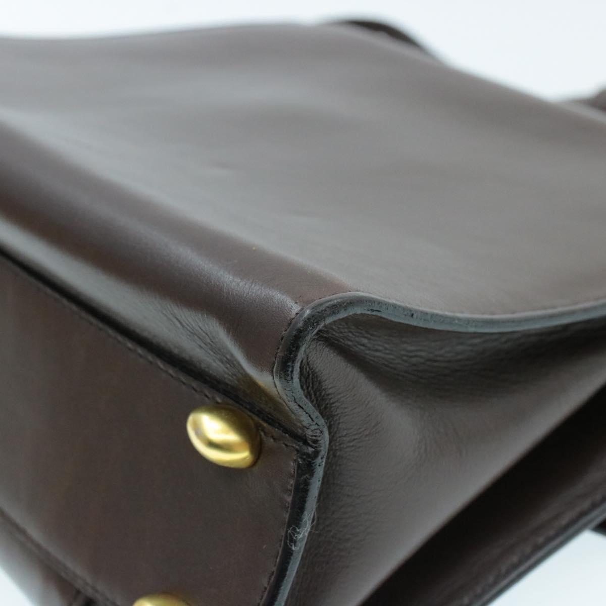 Celine Hand Bag Leather 2way Brown rd530