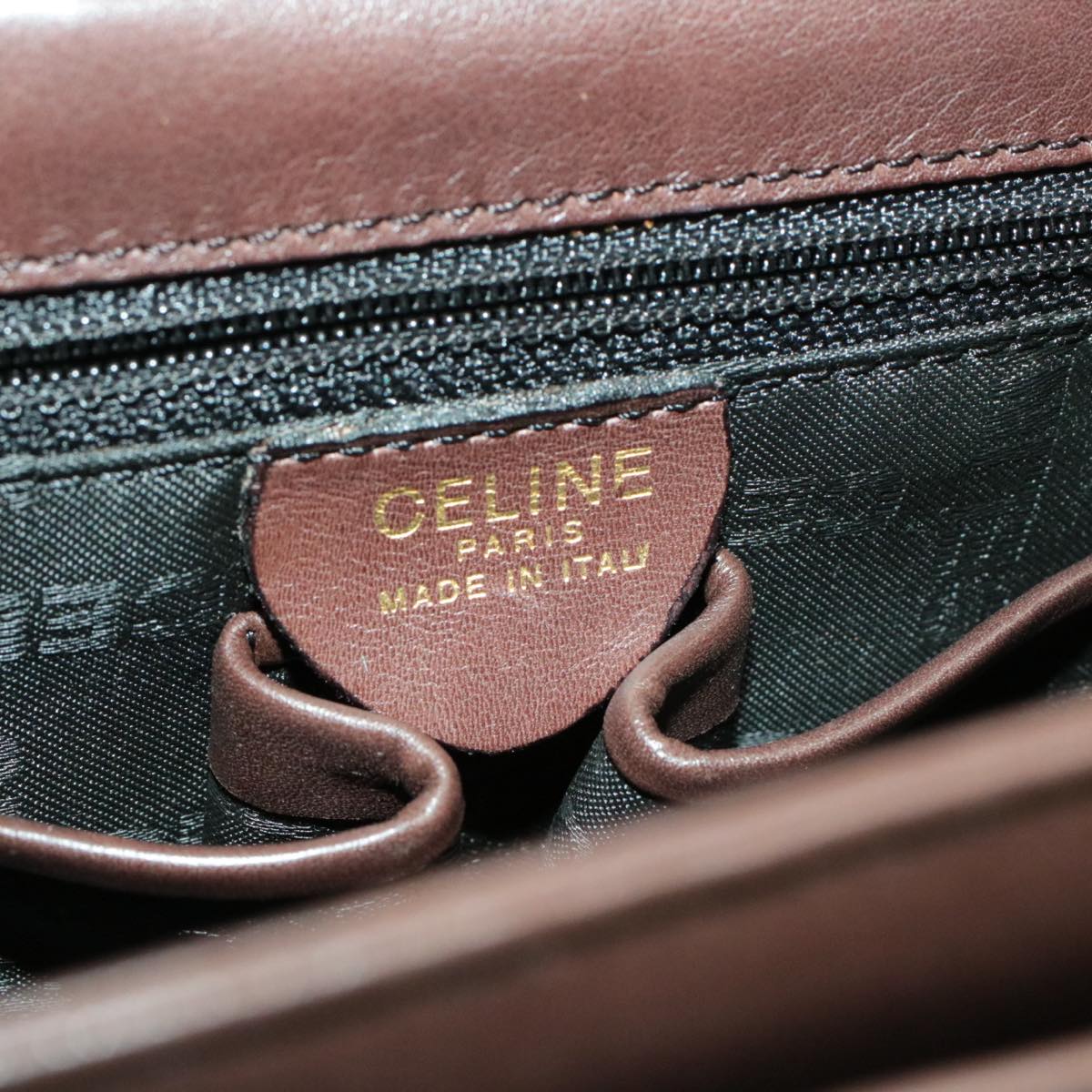 Celine Hand Bag Leather 2way Brown rd530