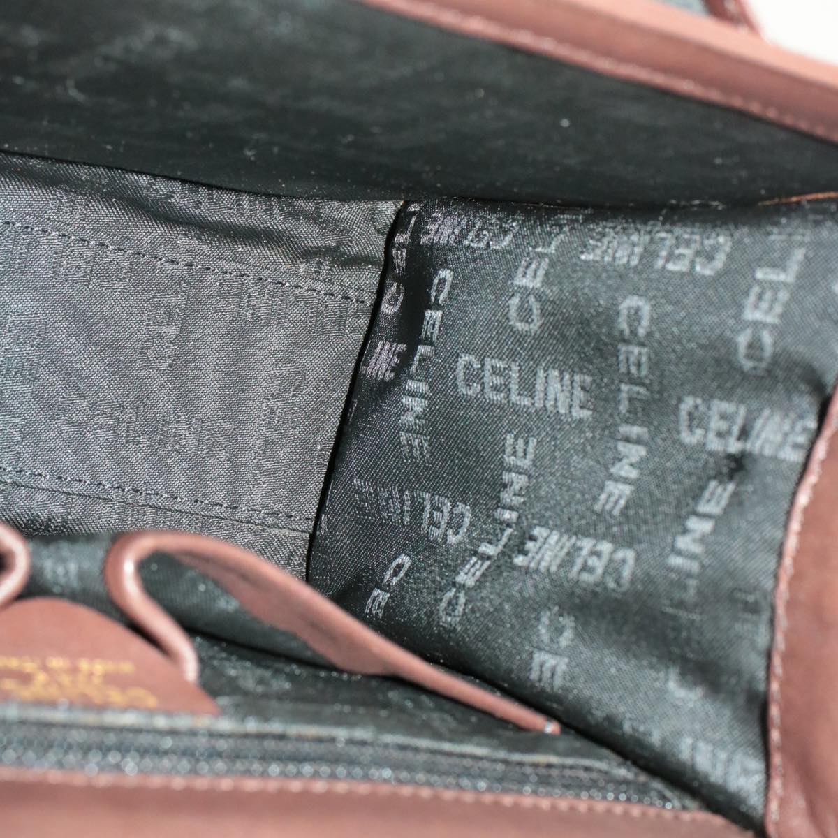 Celine Hand Bag Leather 2way Brown rd530