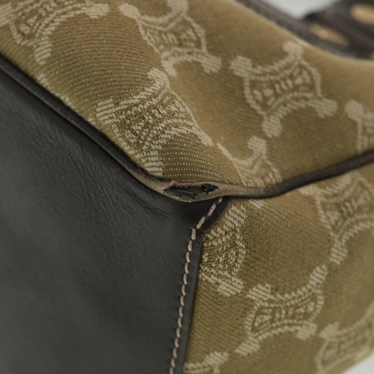 Celine Paris Macadam Canvas Hand Bag Brown ti813
