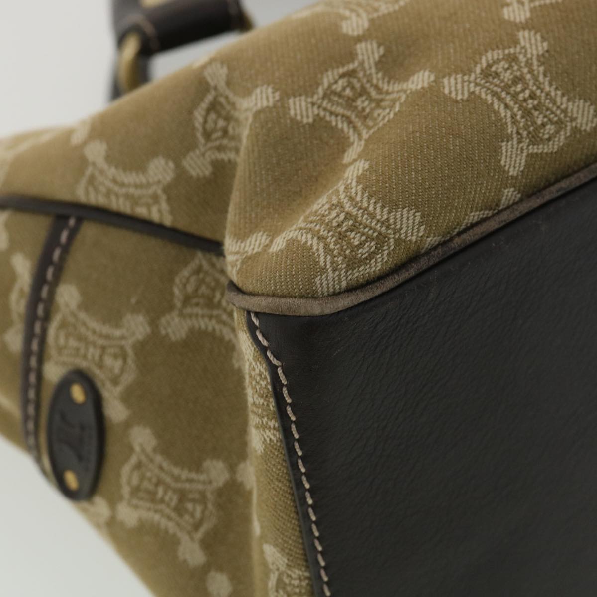 Celine Paris Macadam Canvas Hand Bag Brown ti813