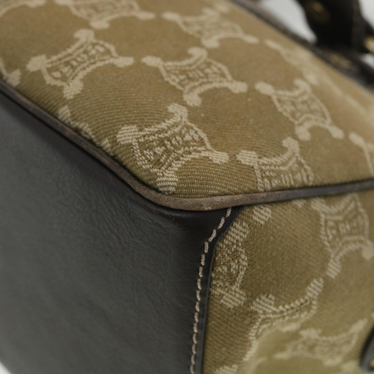 Celine Paris Macadam Canvas Hand Bag Brown ti813