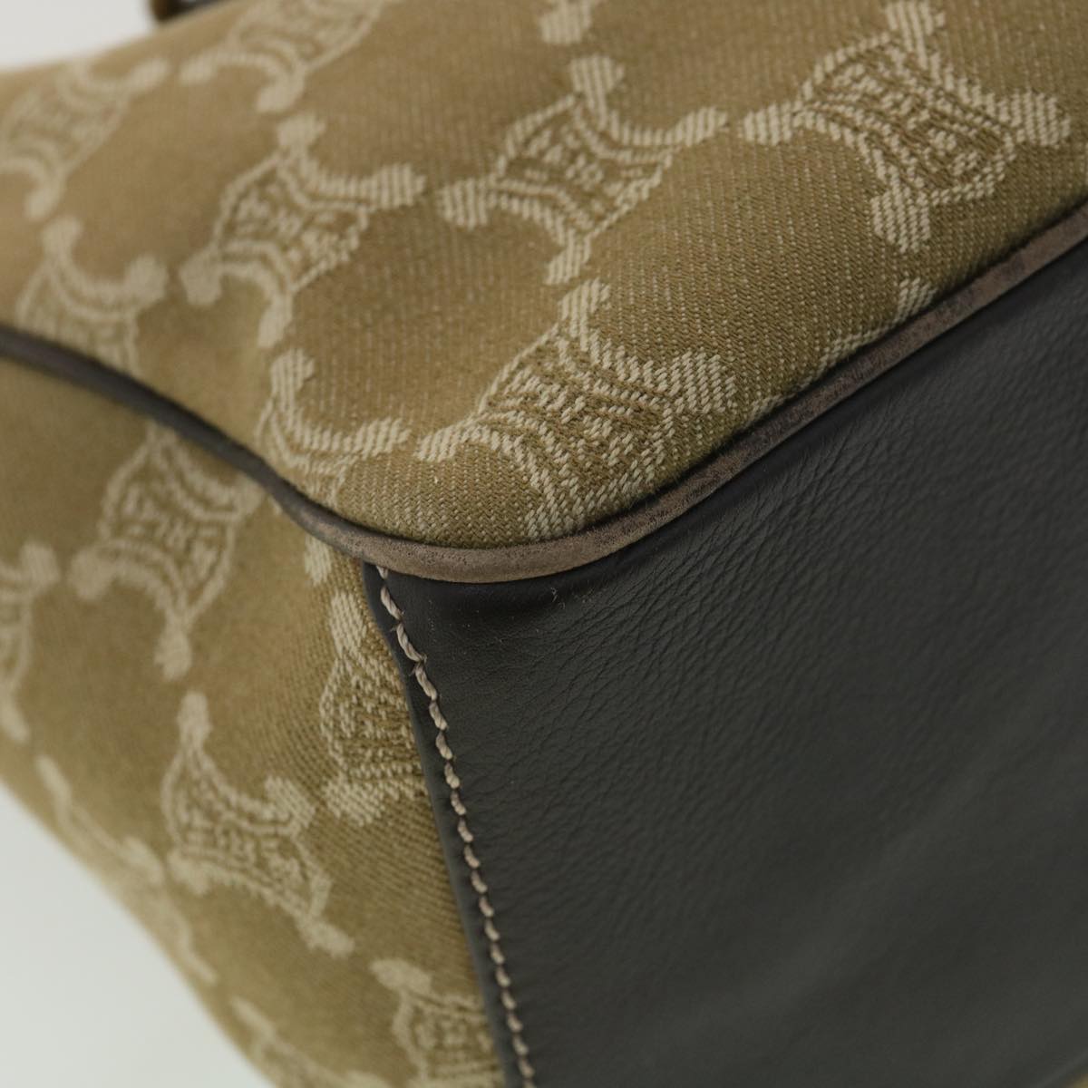Celine Paris Macadam Canvas Hand Bag Brown ti813