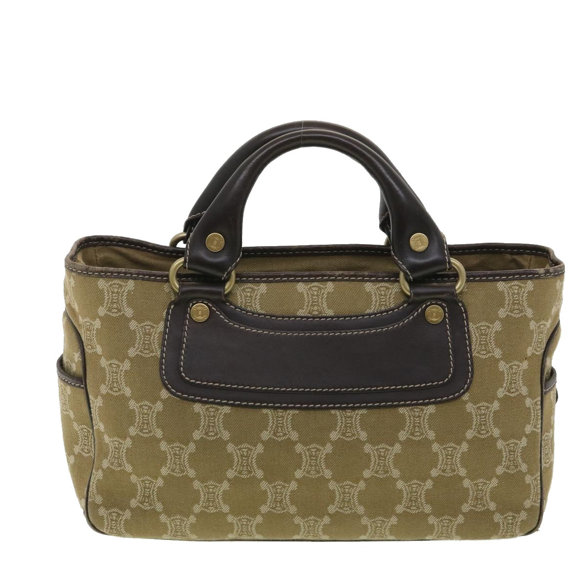 Celine Paris Macadam Canvas Hand Bag Brown ti813