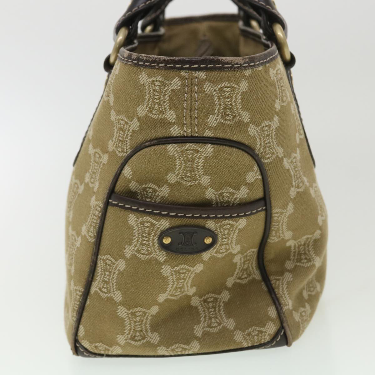 Celine Paris Macadam Canvas Hand Bag Brown ti813