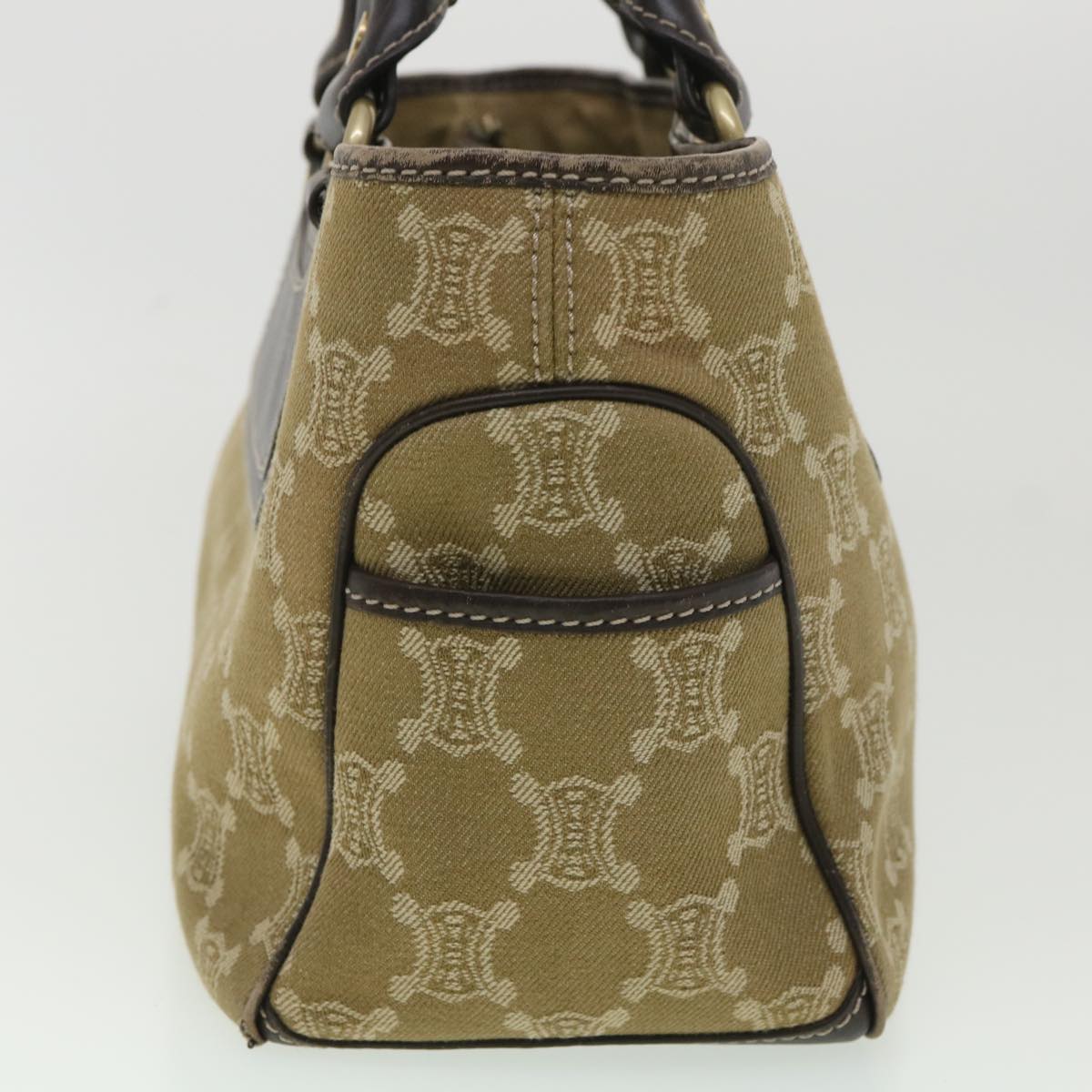 Celine Paris Macadam Canvas Hand Bag Brown ti813