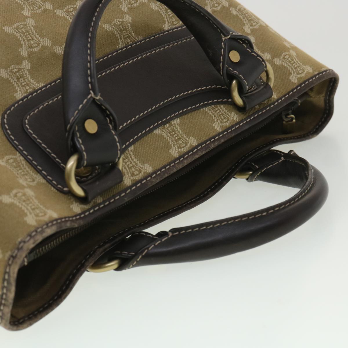 Celine Paris Macadam Canvas Hand Bag Brown ti813