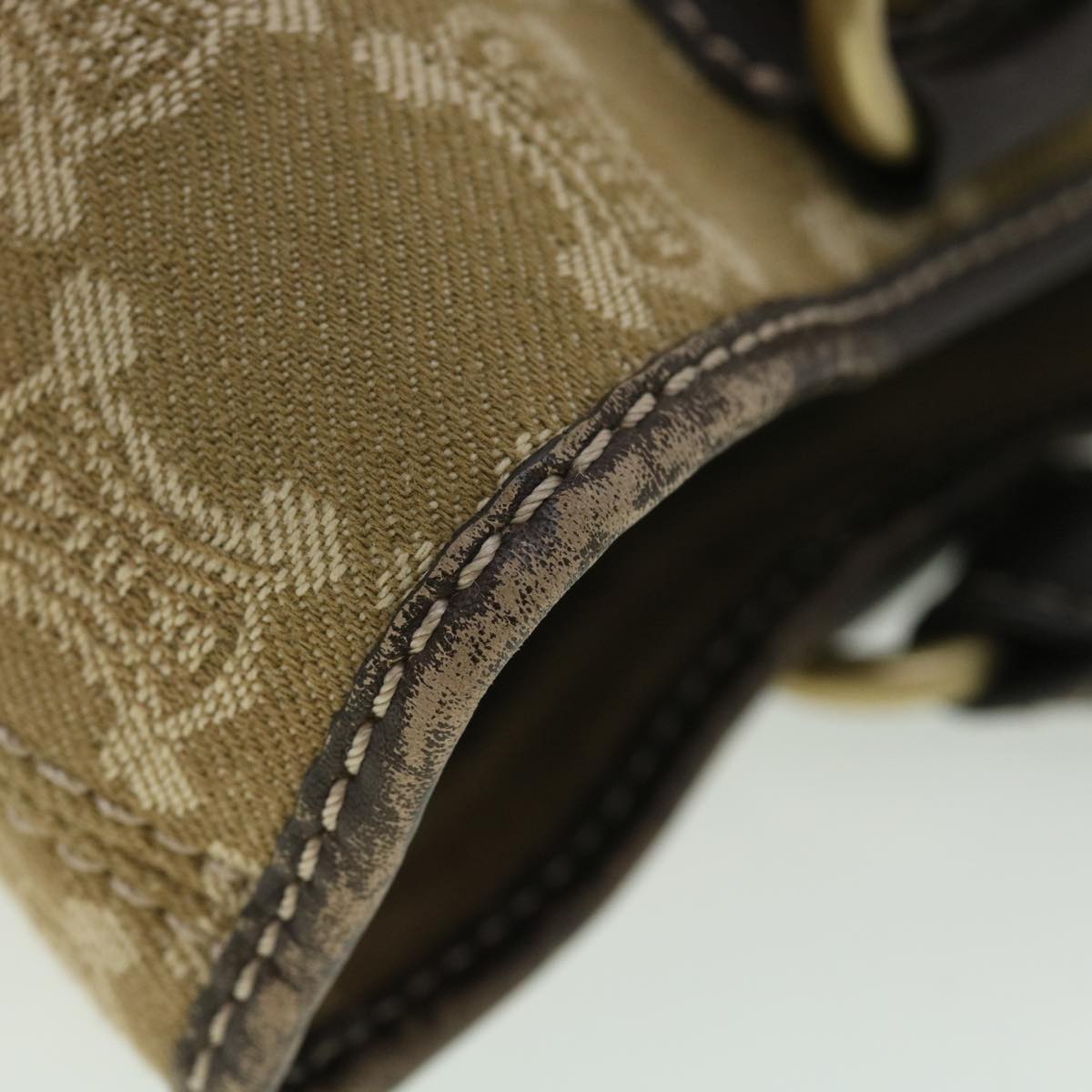 Celine Paris Macadam Canvas Hand Bag Brown ti813