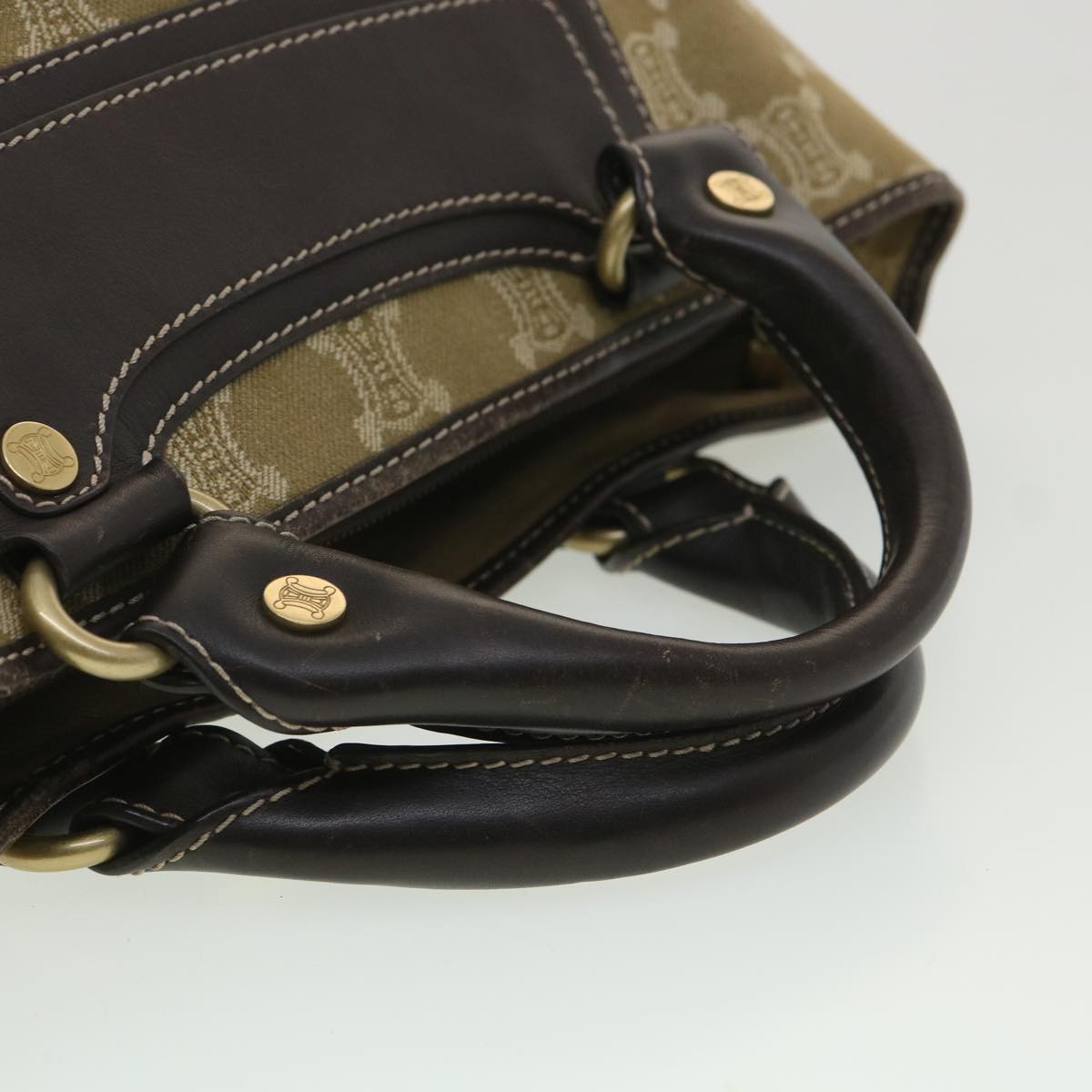 Celine Paris Macadam Canvas Hand Bag Brown ti813